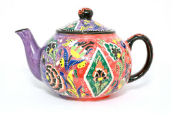 Multicolored Ceramic Turkish Hand Painted Tea Pot - Trendz & Traditionz Boutique 