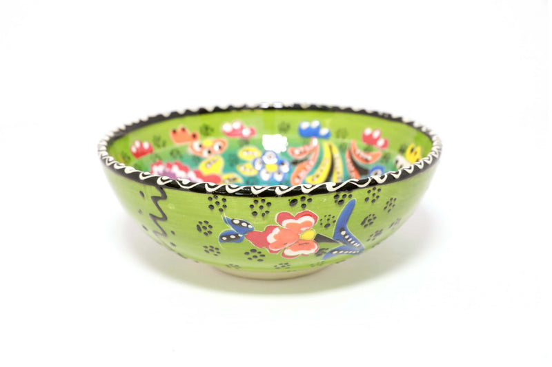 Hand Painted Green Turkish Bowl - Trendz & Traditionz Boutique