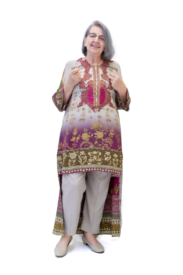 Silk Maroon Salwar Kameez - Suit - Sana Safinaz - Women's South Asian Fashion