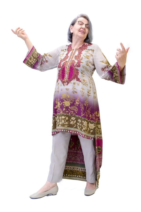 Silk Maroon Salwar Kameez - Suit - Sana Safinaz - Women's South Asian Fashion