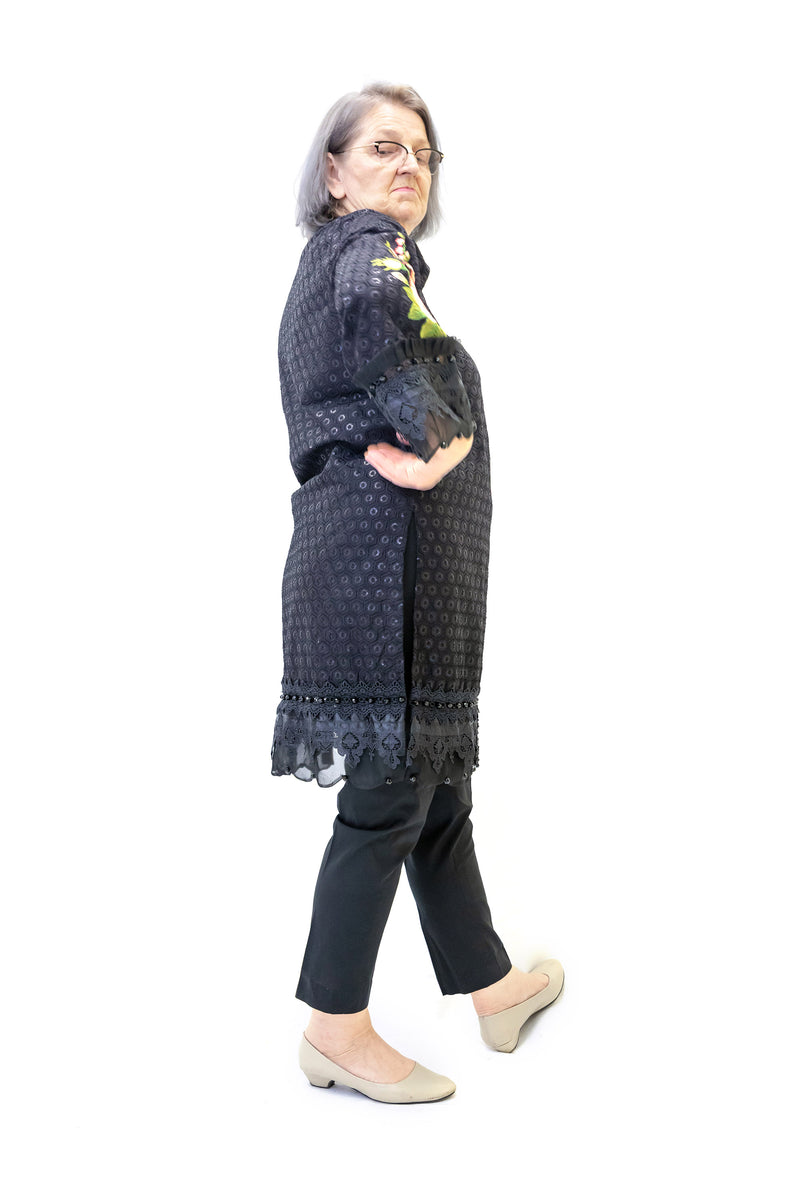 Black Embroidered Salwar Kameez - Kapray Suit - South Asian Fashion