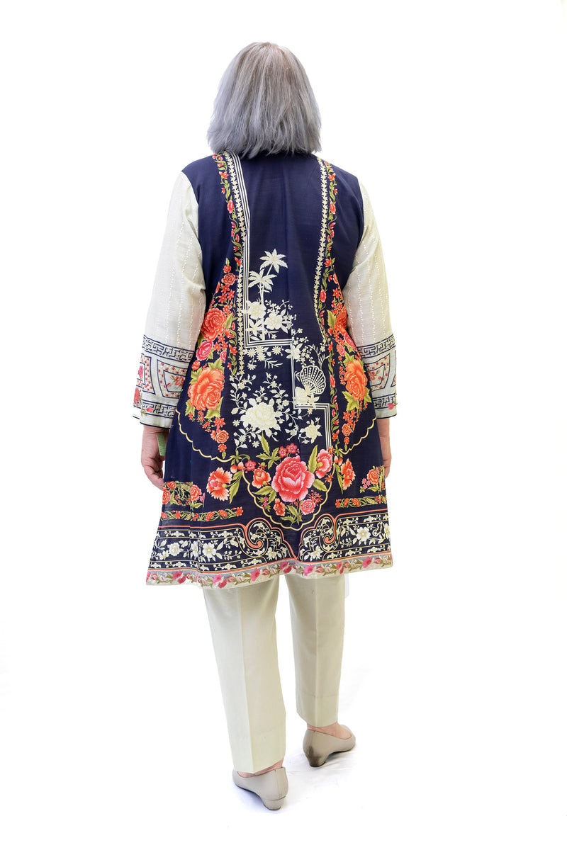 Beige Embroidered Salwar Kameez - Elan Suit - South Asian Fashion