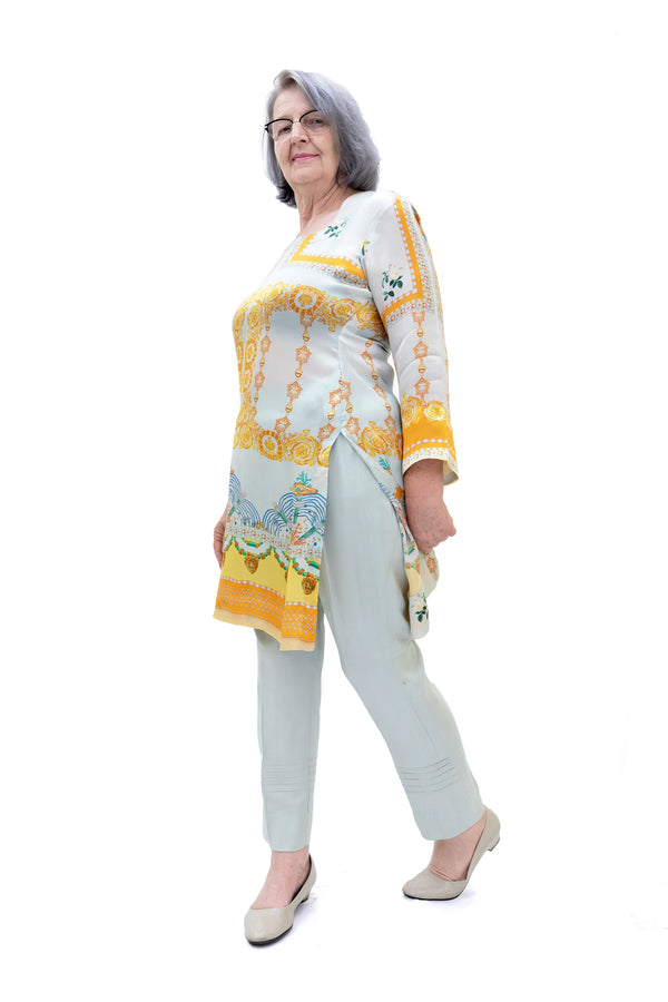 Light Blue Silk Salwar Kameez - Suit - Women's South Asian Fashion