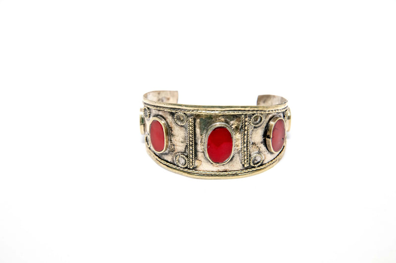 Red Stone Statement Bracelet - Trendz & Traditionz Boutique