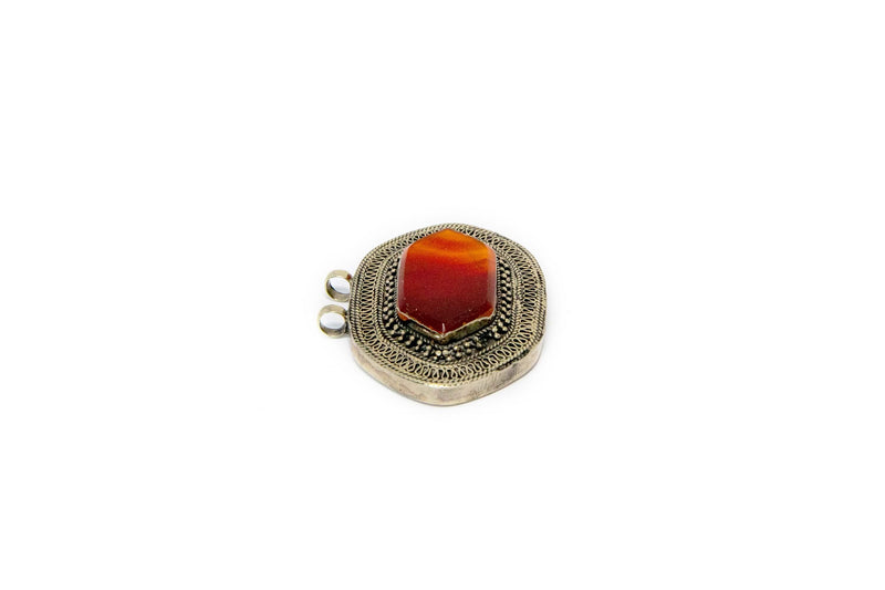 Gemstone & Turkish Silver - Large Pendant - South Asian Jewelry