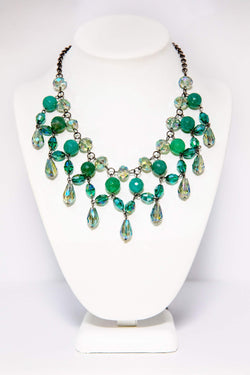 Green Beaded Necklace - Handmade South Asian Jewelry