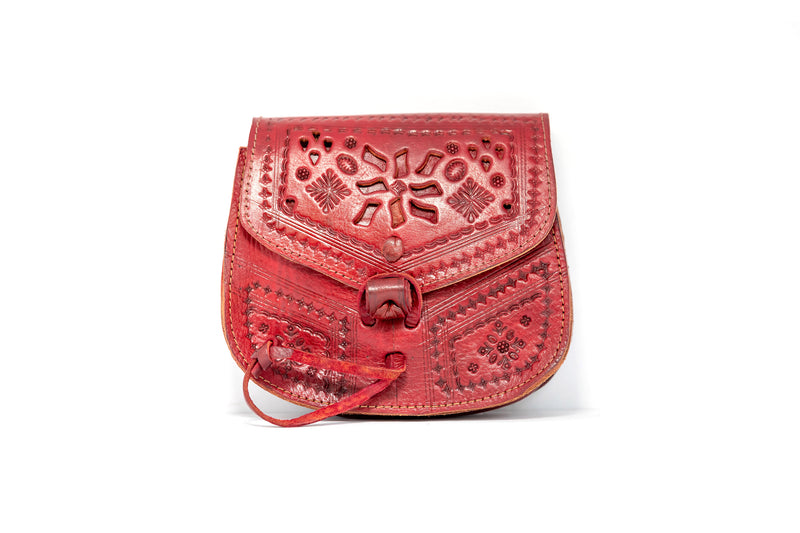 Red Leather Purse - South Asian Fashion & Unique Home Decor