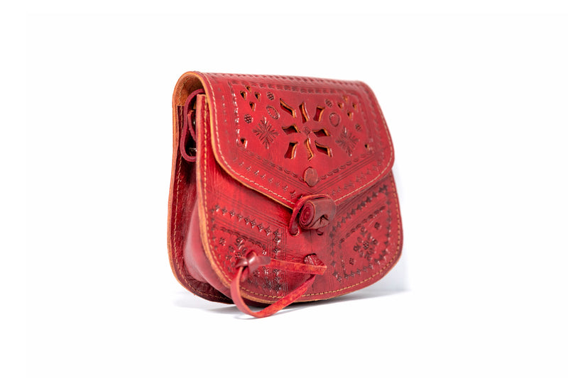 Red Leather Purse - South Asian Fashion & Unique Home Decor