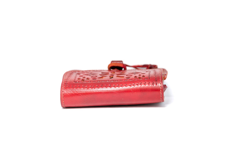 Red Leather Purse - South Asian Fashion & Unique Home Decor