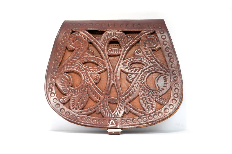Brown Leather Purse - South Asian Fashion & Unique Home Decor