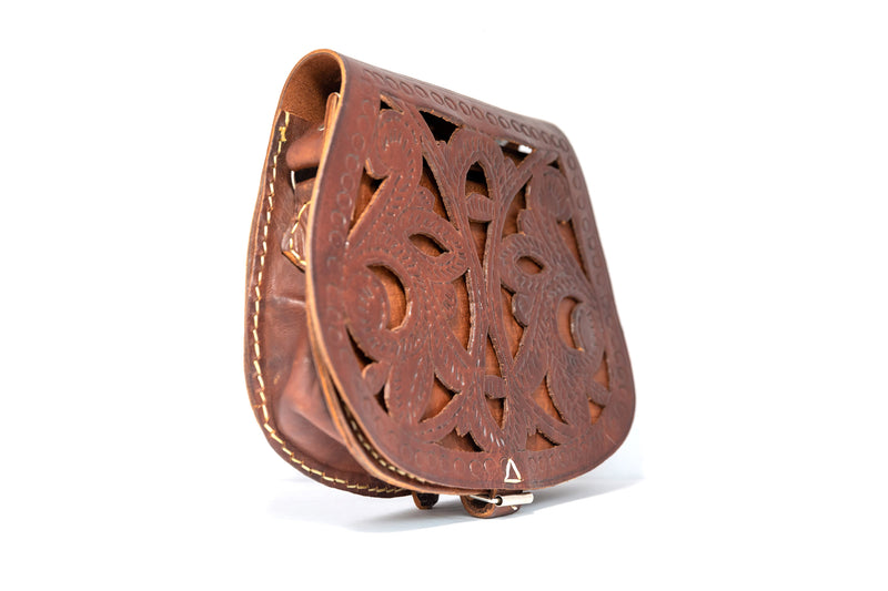 Brown Leather Purse - South Asian Fashion & Unique Home Decor