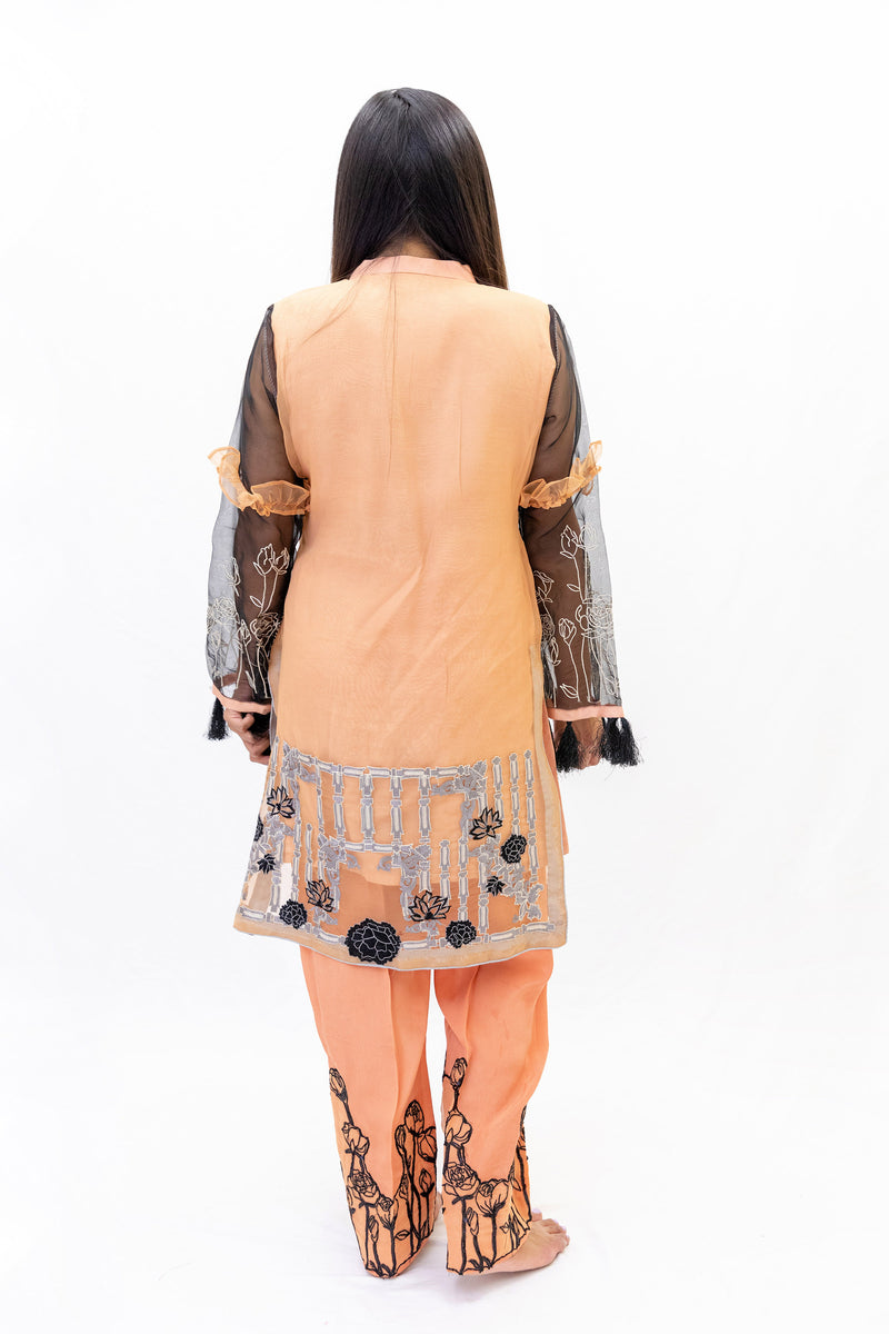 Orange Salwar Kameez-Suit - Erum Khan - South Asian Fashion & Unique Home Decor