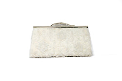 White Beaded Clutch Purse - South Asian Fashion & Unique Home Decor