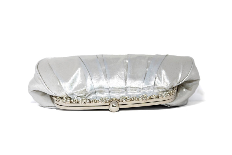 Satin Silver Clutch