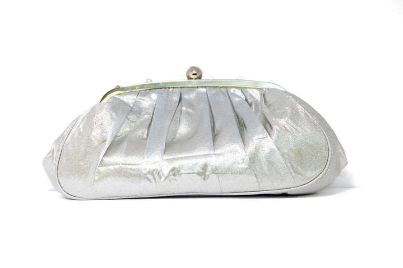 Satin Silver Clutch