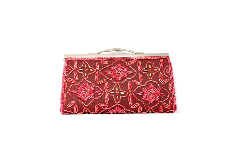 Red Beaded Clutch - South Asian Fashion & Unique Home Decor