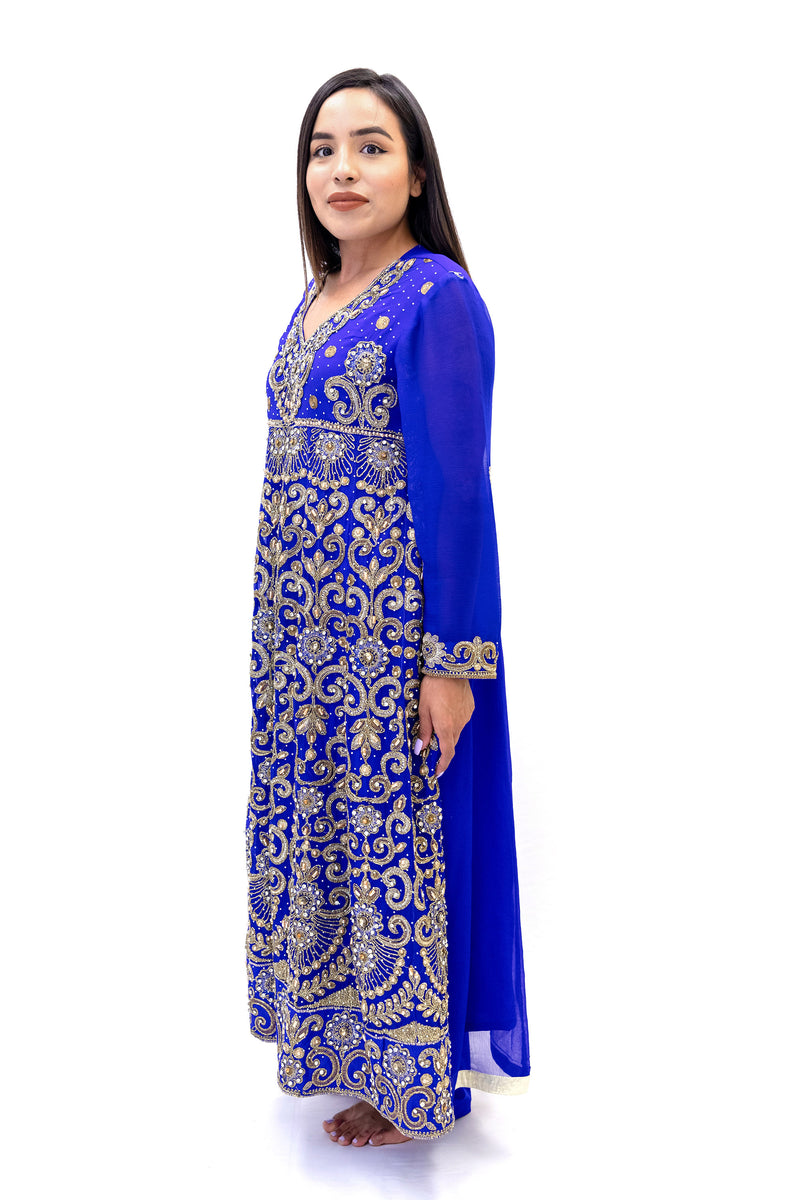 Royal Blue Evening Gown - South Asian Fashion & Unique Home Decor