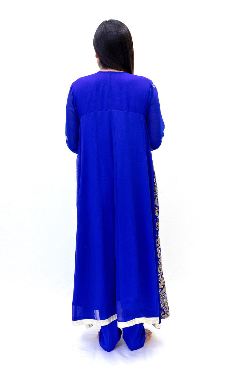 Royal Blue Evening Gown - South Asian Fashion & Unique Home Decor