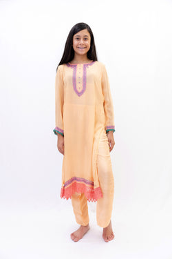 Orange Silk Salwar Kameez-Suit - South Asian Fashion & Unique Home Decor