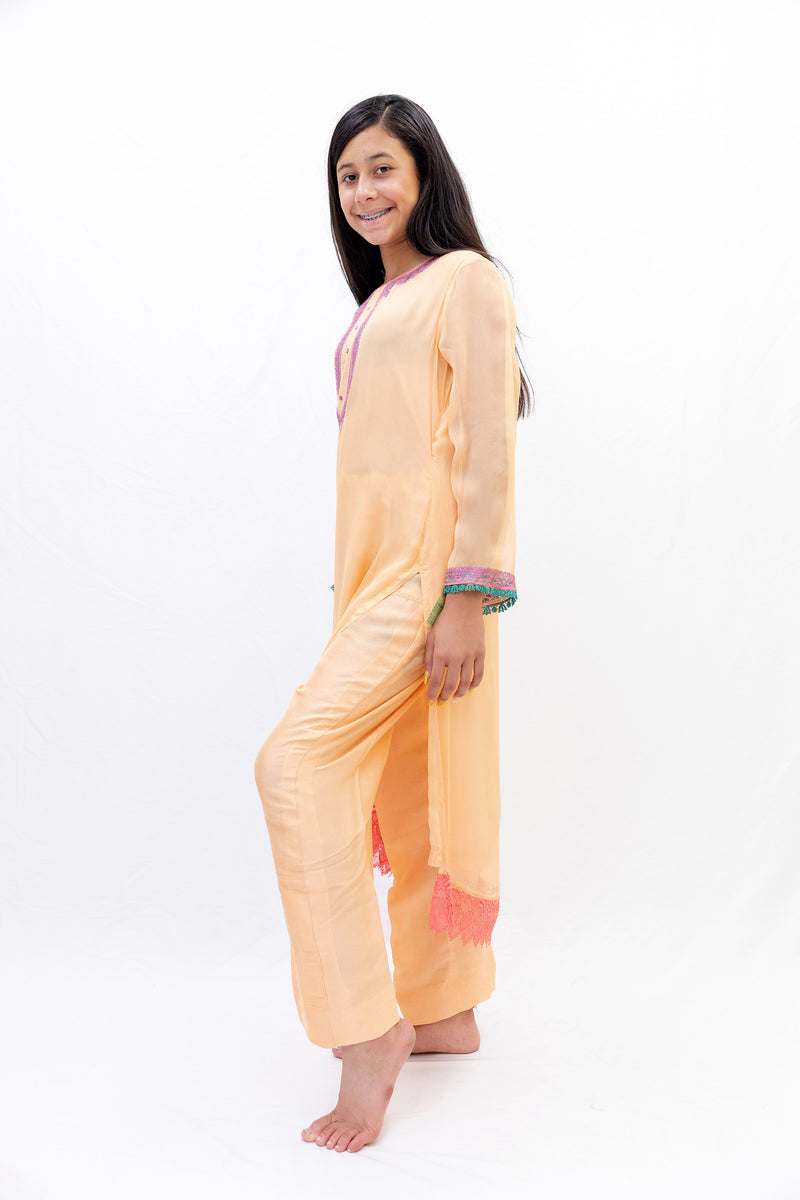 Orange Silk Salwar Kameez-Suit - South Asian Fashion & Unique Home Decor