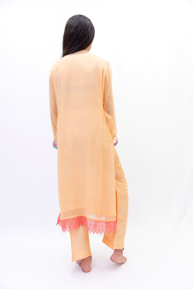 Orange Silk Salwar Kameez-Suit - South Asian Fashion & Unique Home Decor