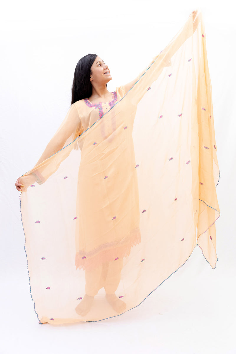 Orange Silk Salwar Kameez-Suit - South Asian Fashion & Unique Home Decor