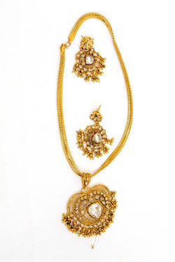 Golden Indian Kundan Necklace Set -Trendz & Traditionz Boutique