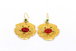 Turkish Earrings with Red Gemstones - Trendz & Traditionz Boutique