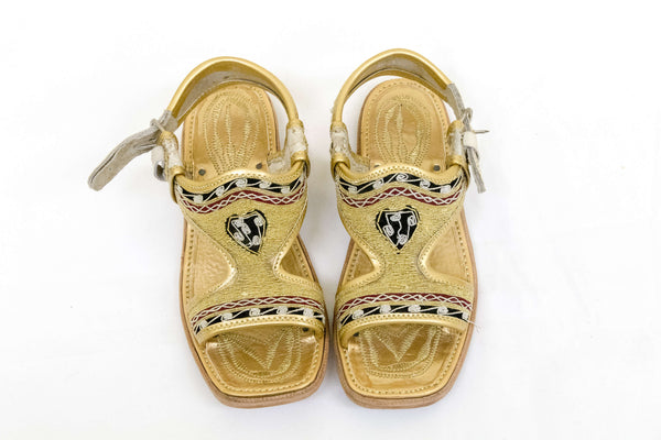 Handmade Gold Children's Chapli Sandals-Trendz & Traditionz Boutique