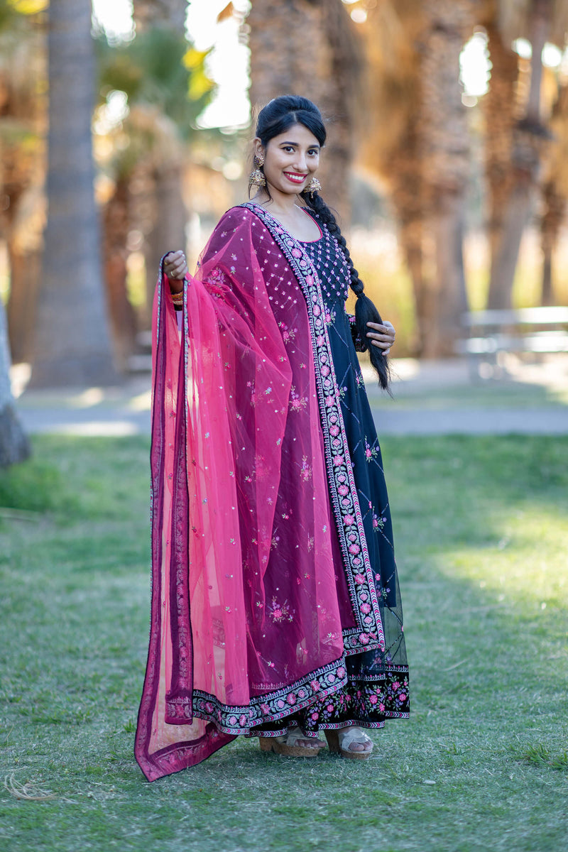 Net Embroidered Dress-Anarkali- Trendz & Traditionz Boutique