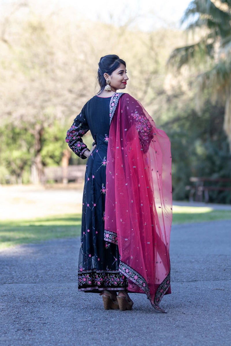 Net Embroidered Dress-Anarkali- Trendz & Traditionz Boutique