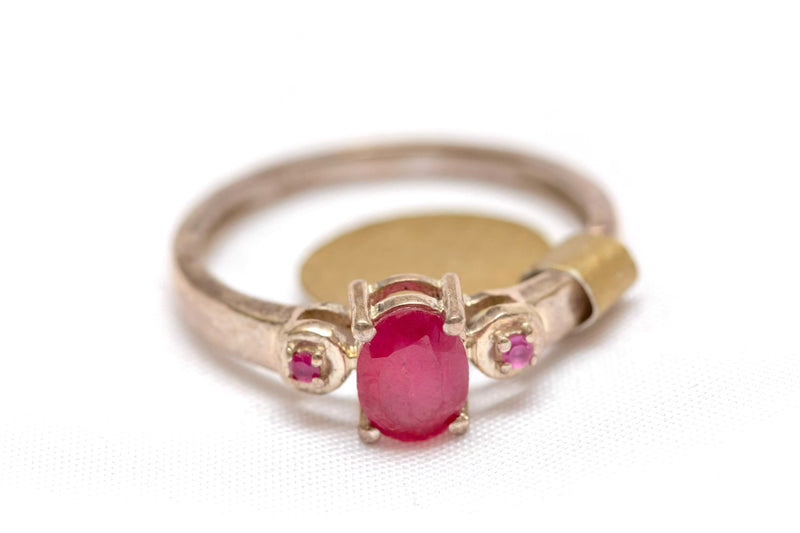 Golden Ring with Red Center Stone