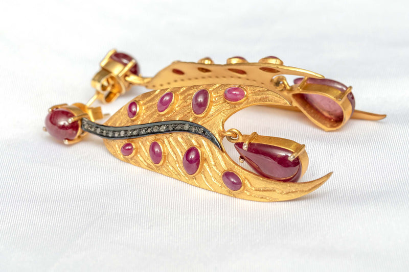 Semi-Precious Ruby Earrings - Trendz & Traditionz Boutique