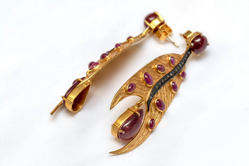 Semi-Precious Ruby Earrings - Trendz & Traditionz Boutique