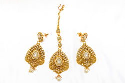 Golden Forehead Jewelry and Matching Earrings - Trendz & Traditionz Boutique