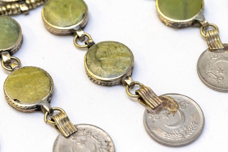 Brass Beaded Necklace With Artificial Emerald Stones - Trendz & Traditionz Boutique