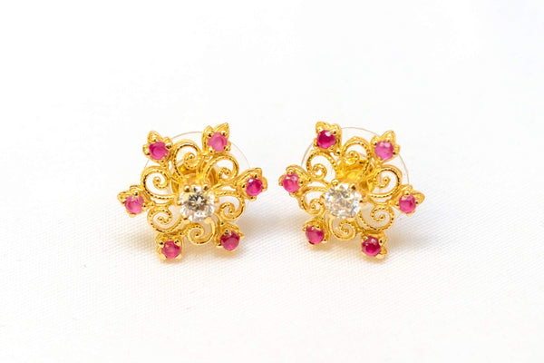 Ruby 22 Caret Gold Earrings- Trendz & Traditionz Boutique