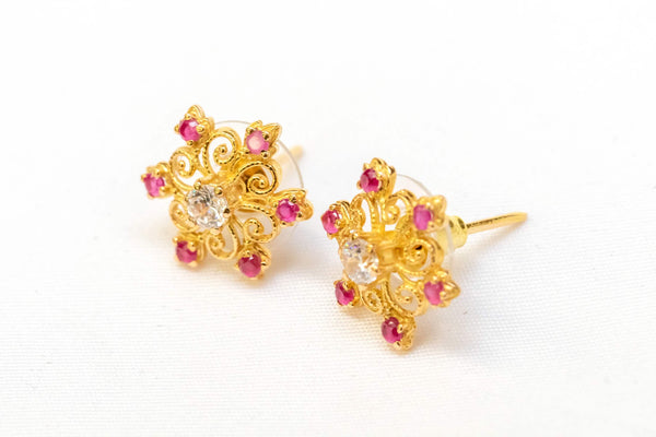 Ruby 22 Caret Gold Earrings- Trendz & Traditionz Boutique