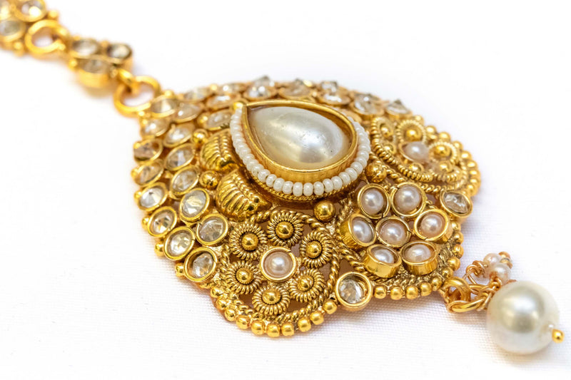 Golden Forehead Jewelry and Matching Earrings - Trendz & Traditionz Boutique