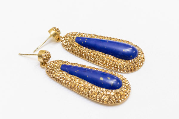 Silver Earrings with Blue Stone - Trendz & Traditionz Boutique