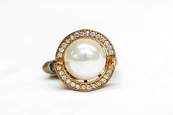 Turkish Silver Ring With Authentic Pearl & Cubic Zirconia - Trendz & Traditionz Boutique