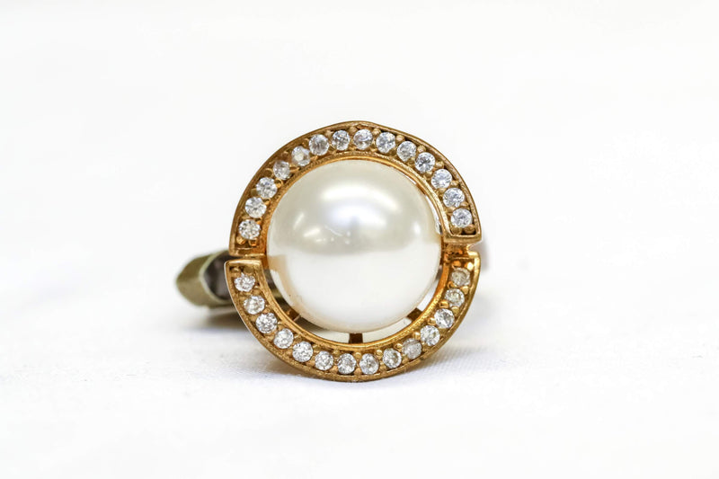 Turkish Silver Ring With Authentic Pearl & Cubic Zirconia - Trendz & Traditionz Boutique
