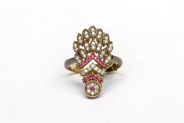 Turkish Silver Peacock Style Ruby Ring- Trendz & Traditionz Boutique