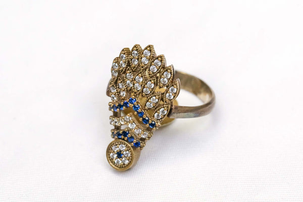 Gold and Silver Ring with Zircon and Sapphire's - Trendz & Traditionz Boutique