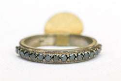 Silver Ring with Black Rhinestones - Trendz & Traditionz Boutique