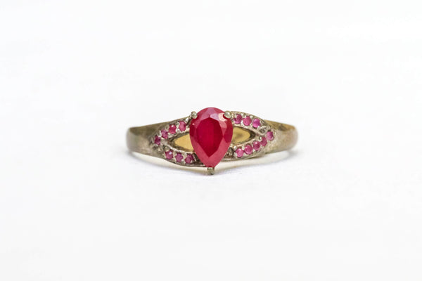 Silver Artificial Ruby Ring - Trendz & Traditionz Boutique