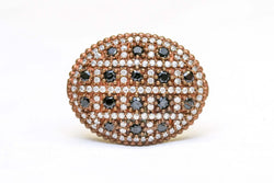 Oval Ring Set with White and Black Stones - Trendz & Traditionz Boutique