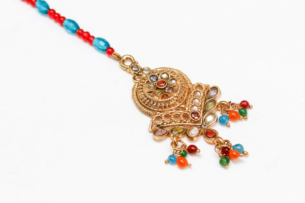 Golden and Red Forehead Jewelry - Trendz & Traditionz Boutique