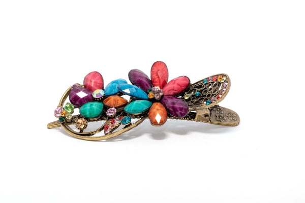 Multi-Colored Detailed Floral Hair Clip - Trendz & Traditionz Boutique 