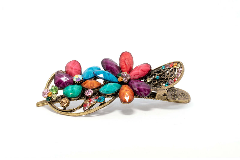 Multi-Colored Detailed Floral Hair Clip - Trendz & Traditionz Boutique 